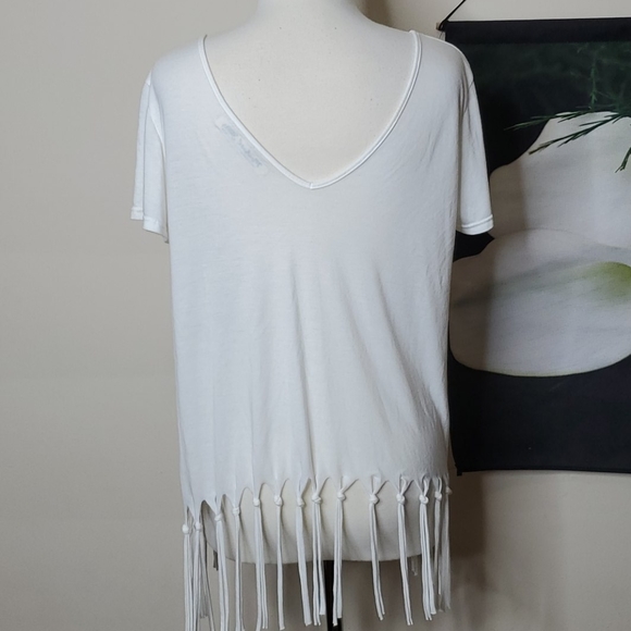 NWT Michael Stars Fringe Hem Brixton Jersey Top - Picture 4 of 6